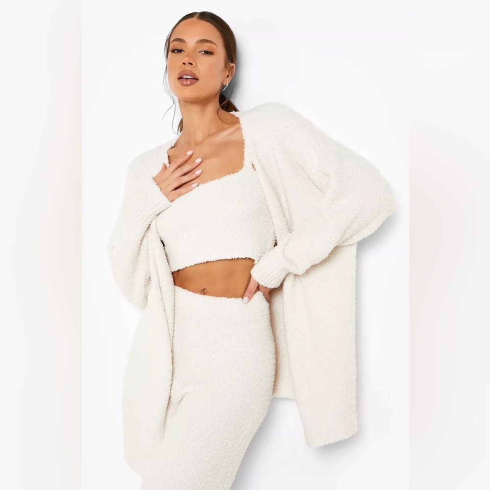 Revolve x Resa Oversized Teddy Cardigan in Off White/Cream/Ivory
